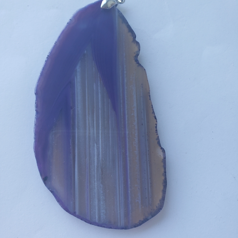 Large natural geode slice pendant
